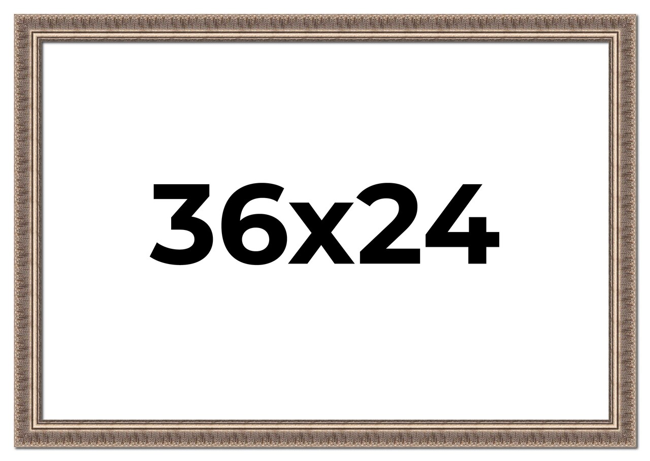24x36 Ornate Picture Frame with UV-Resistant Acrylic & Acid Free Backing, Available in 5 Finishes - Black, Brown, Gold, Silver, White